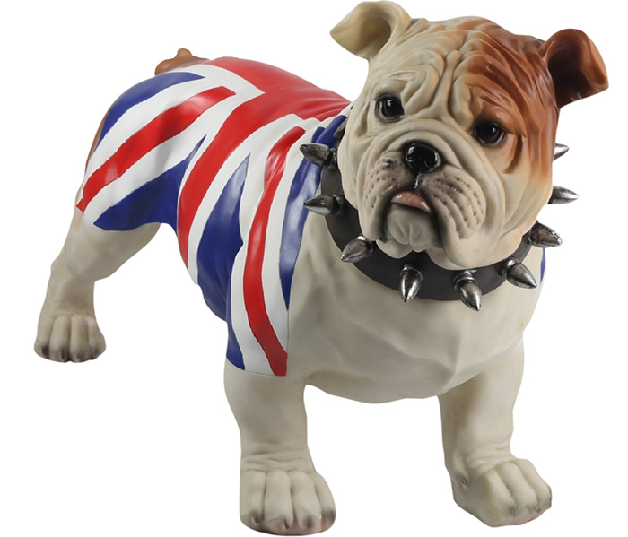 Bulldog Standing With Union Jack Large